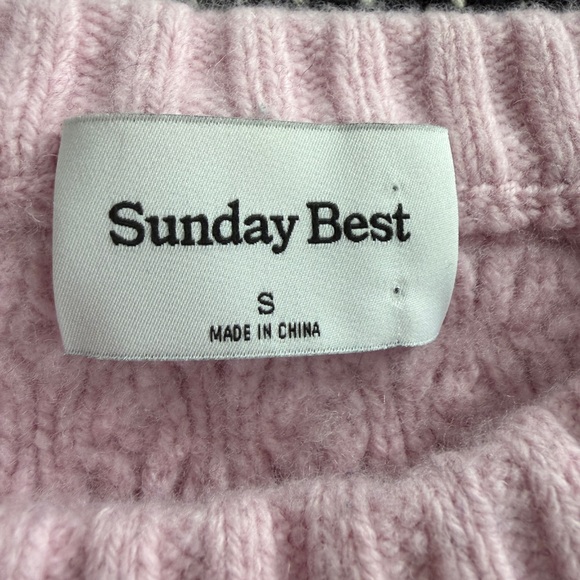 Aritzia Light Pink Cable Knit Sweater - Picture 2 of 8